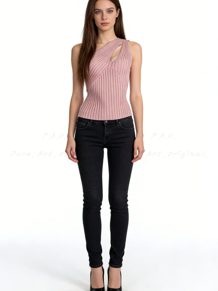 Off-Shoulder Knit Vest