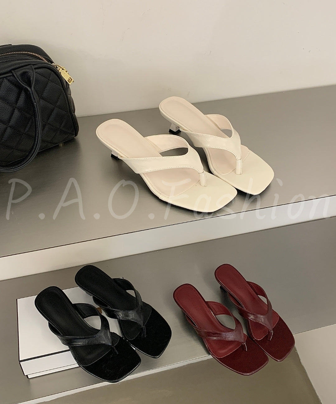 Minimal Thong Kitten Heel Sandals