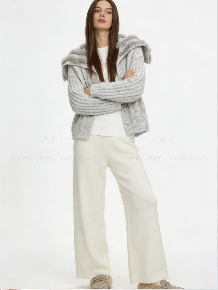 Large Lapel Knit Cardigan Sweater Jacket