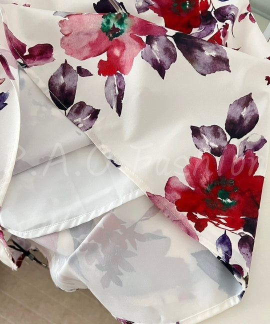Floral Satin Slip Midi Dress[Available Now]