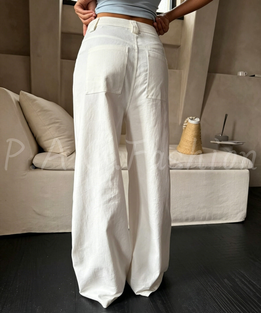 Tencel Cotton Wide-Leg Pants