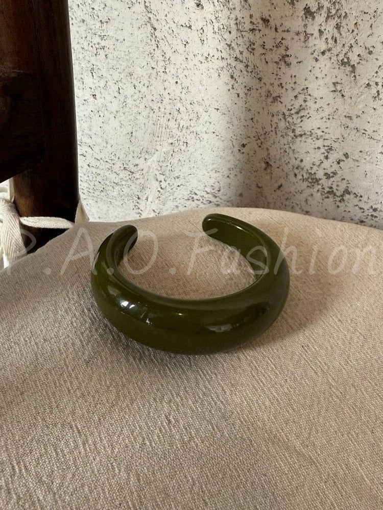 Matte Resin Open Cuff Bracelet