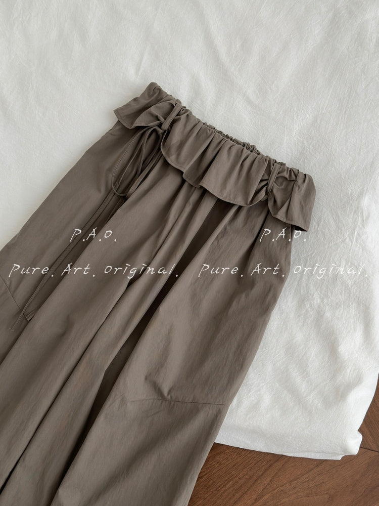 Willow Draped High‑Waist Wide‑Leg Pants