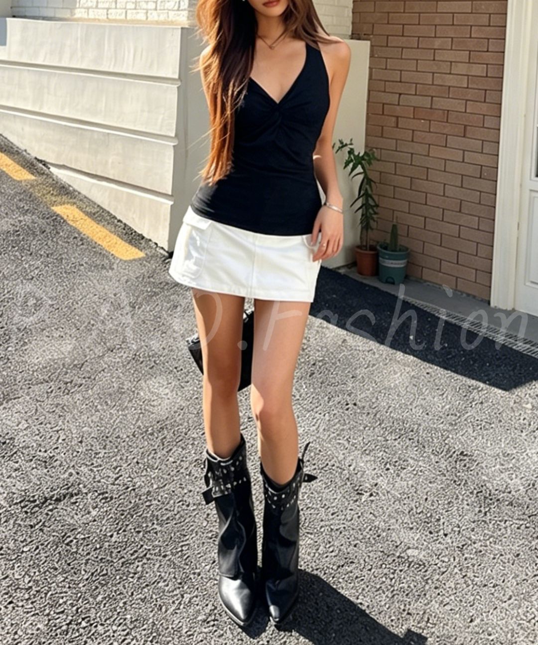 Twist Halter Ribbed Top