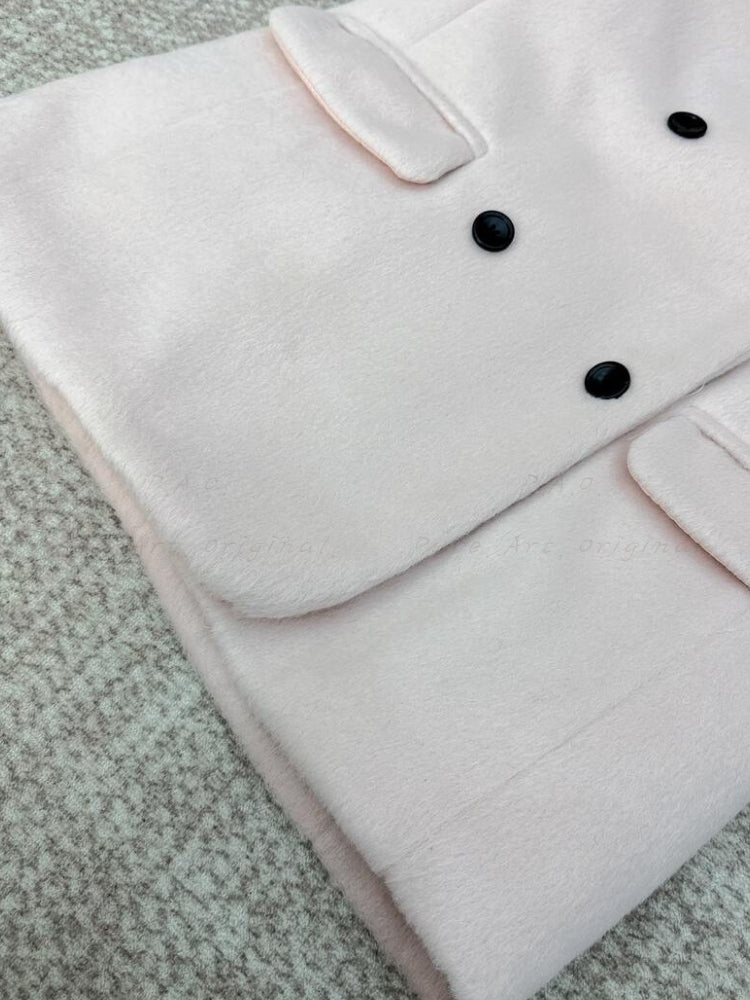 French-Inspired Pink Wool-Feel Thickened Blazer