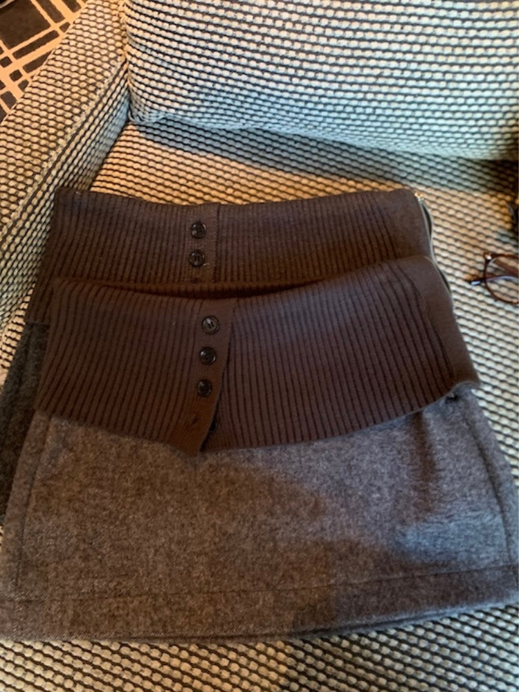 Vintage Wool-Blend Mini Skirt