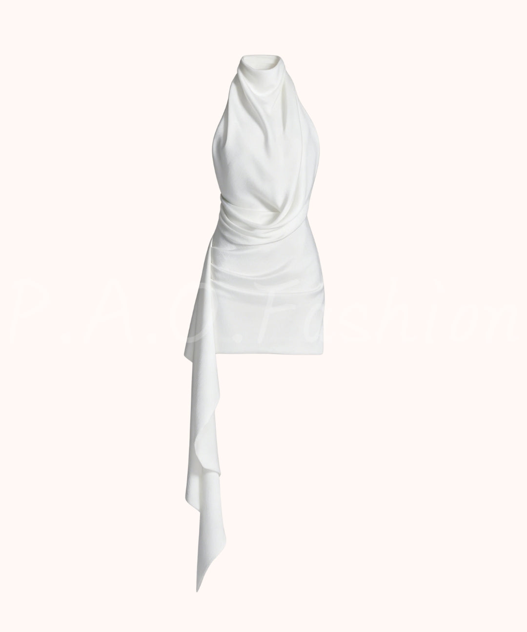 High Neck Backless Draped Mini Dress[Available Now]