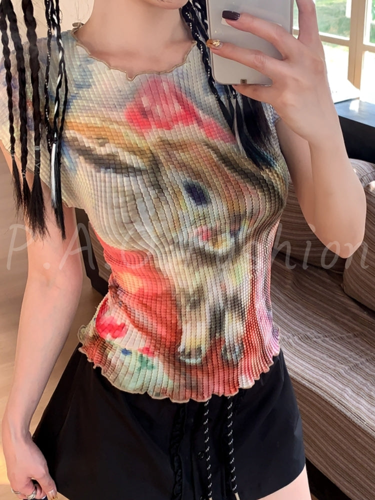 Bunny Ruched Mesh Top