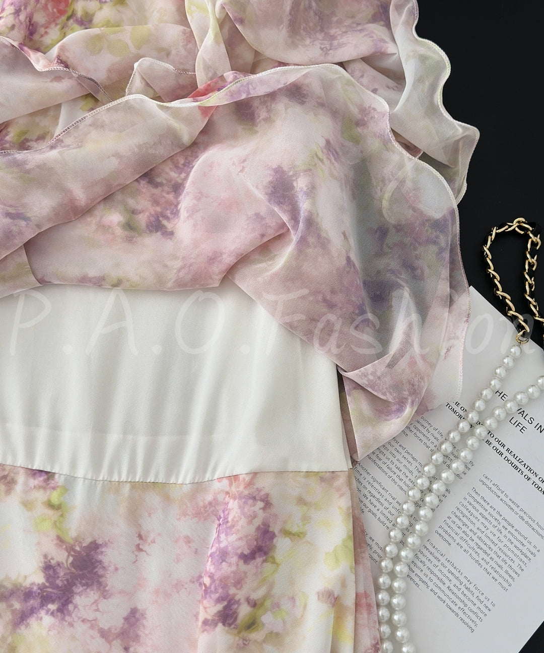 Lavender Ombre Floral Tiered Chiffon Maxi Dress[Available Now]