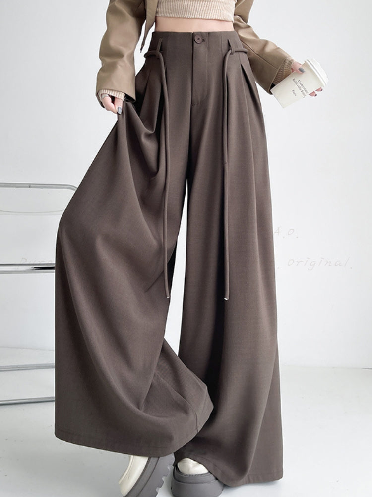 Loose Draped Wide-Leg Casual Pants