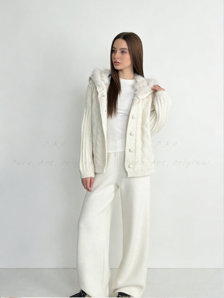 Large Lapel Knit Cardigan Sweater Jacket