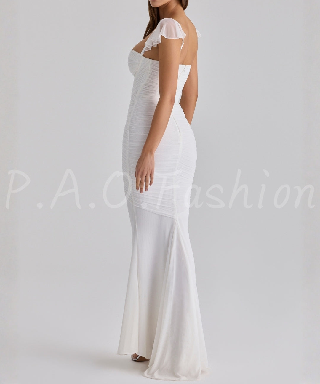 Ruched Mesh Mermaid Maxi Dress[Available Now]