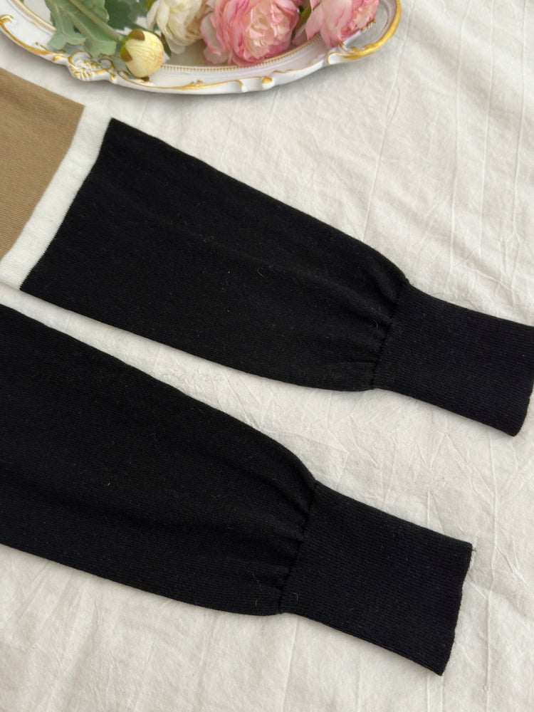 Striped Knit Fitted Cardigan