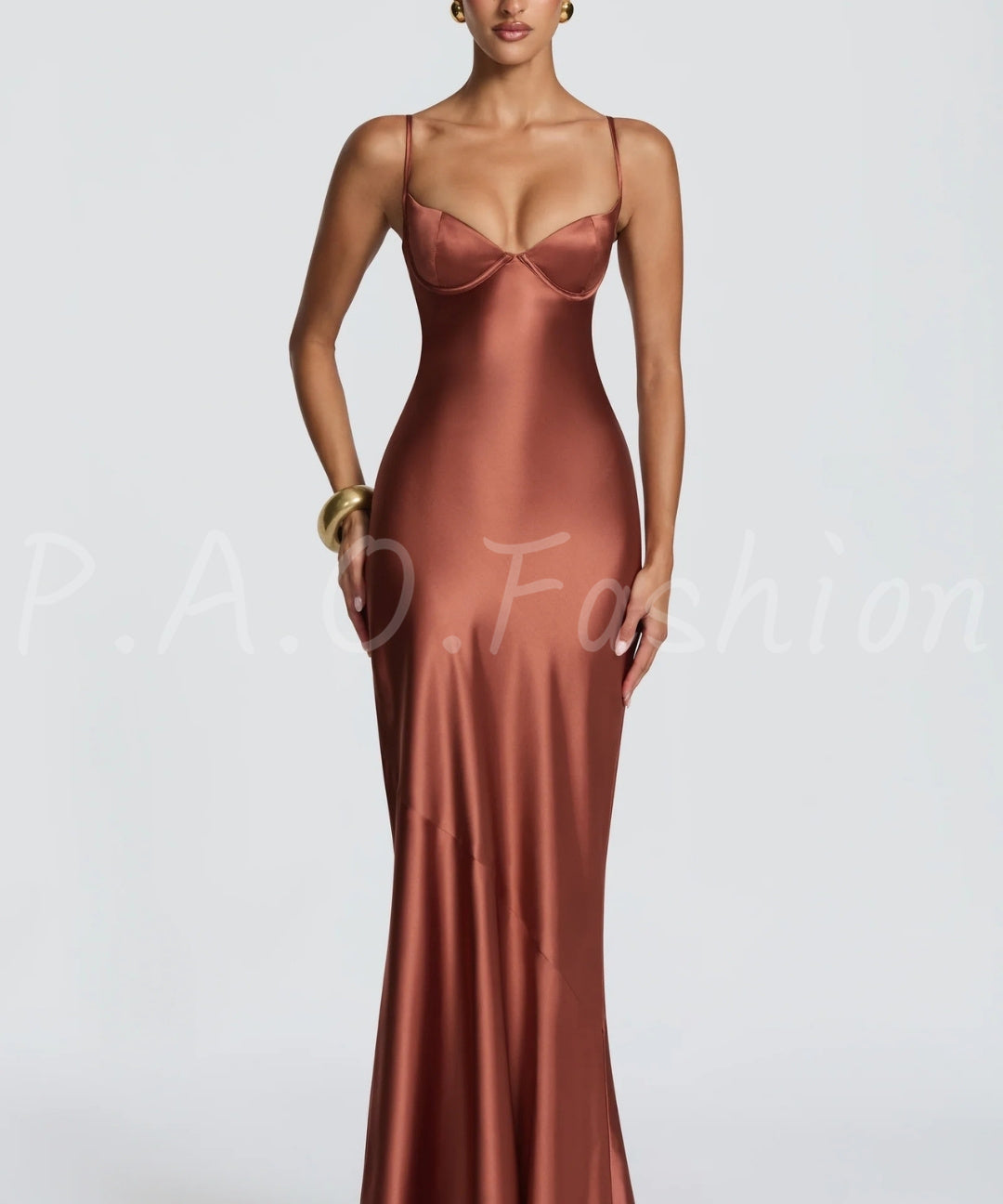 Satin Halter Mermaid Maxi Dress