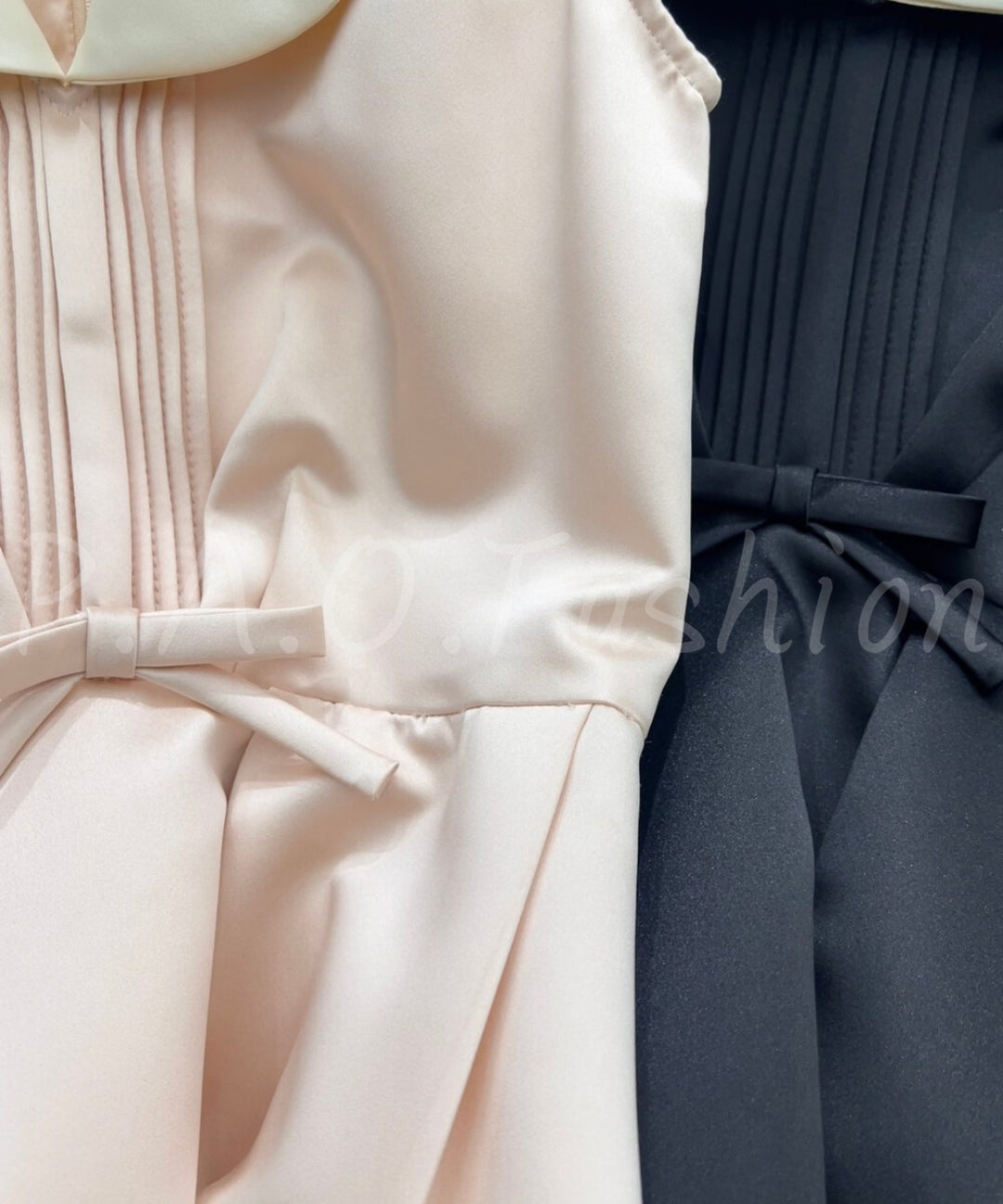 Satin Contrast Collar A-Line Mini Dress[Available Now]