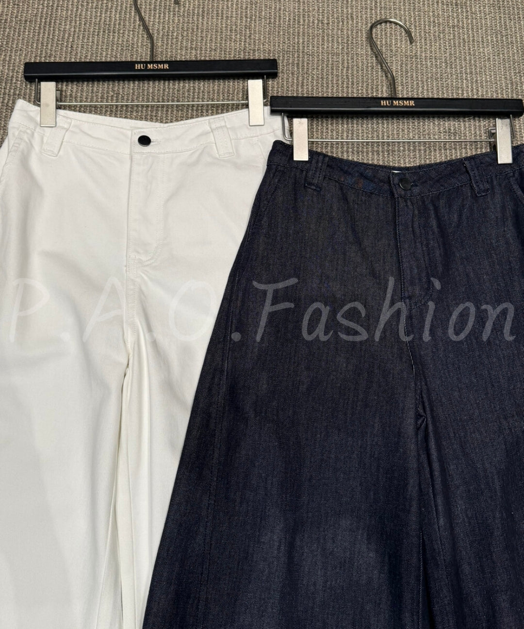 Lyocell Blend Wide-Leg Denim Pants