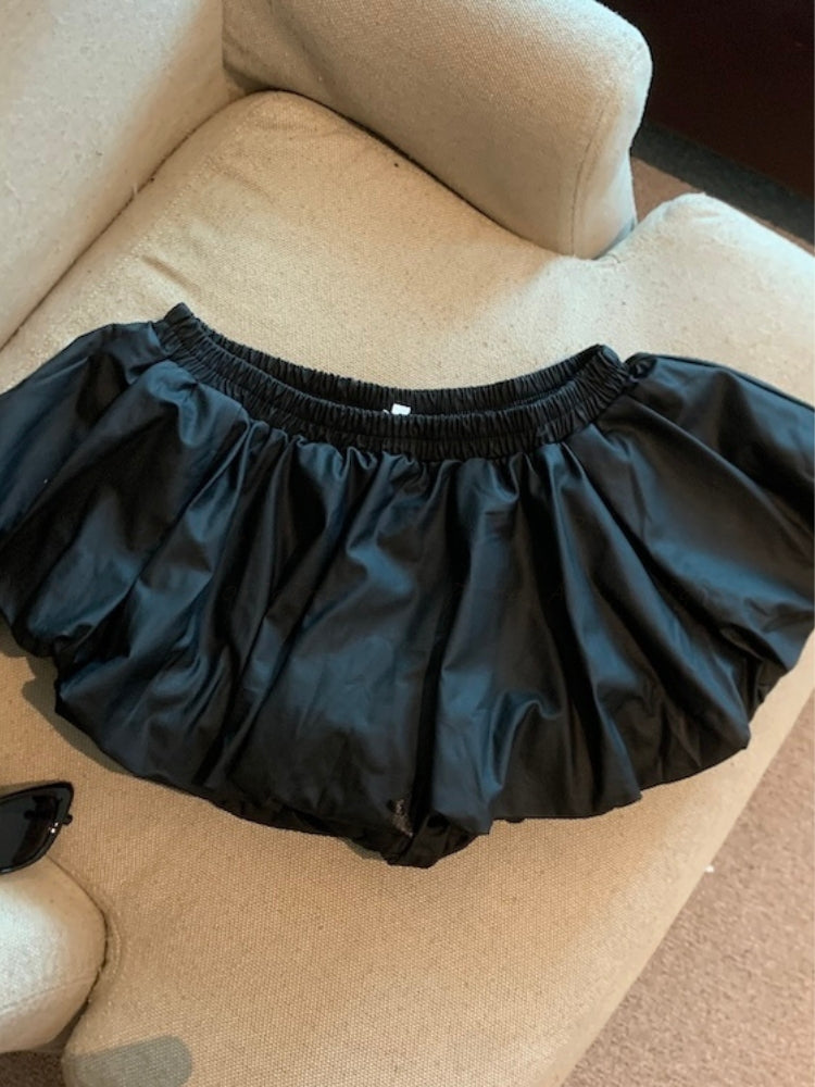 PU Leather Mini Skort