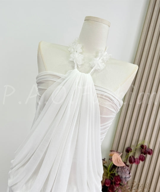 Halter Floral Tulle Bodycon Dress[Available Now]