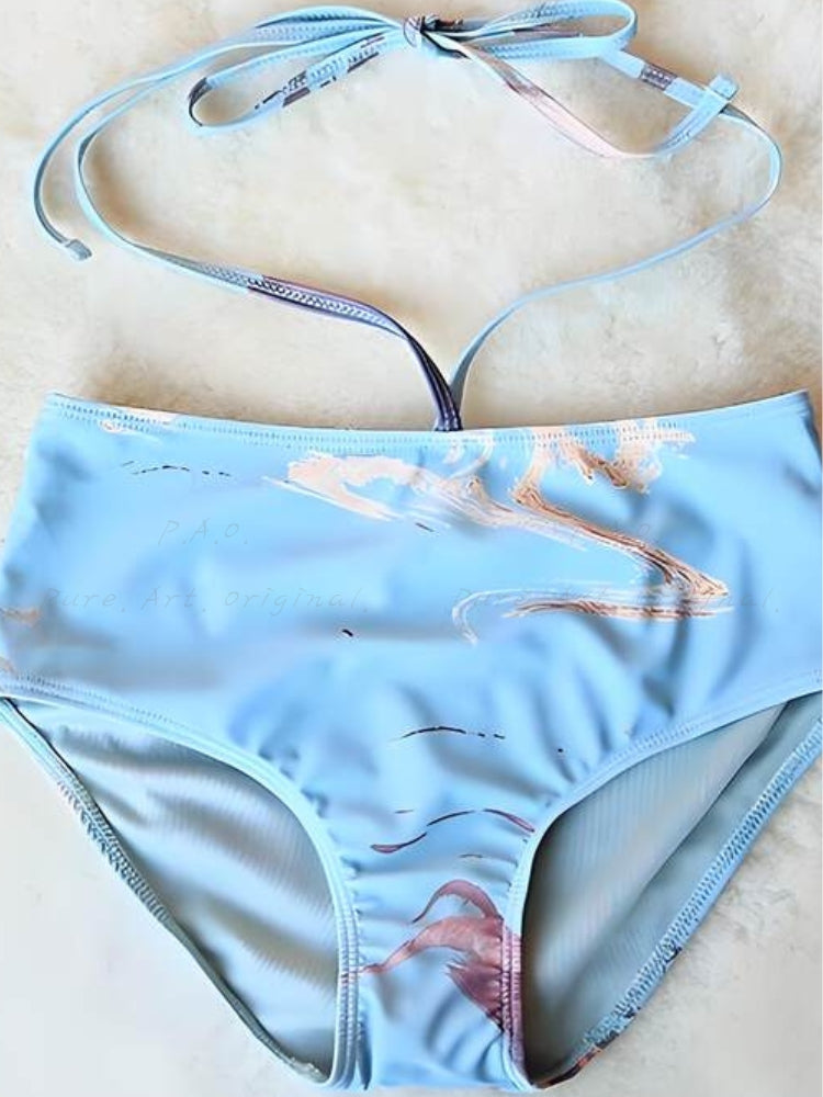 Printed 3-Piece Bikini Set with Skirt