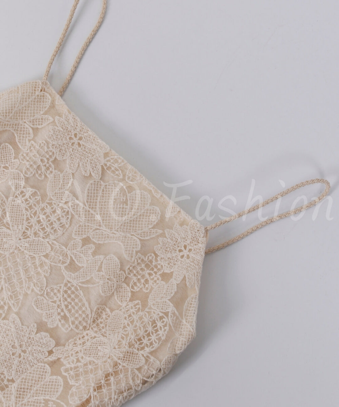 Lace Panel Slip Dress with Chiffon Scarf