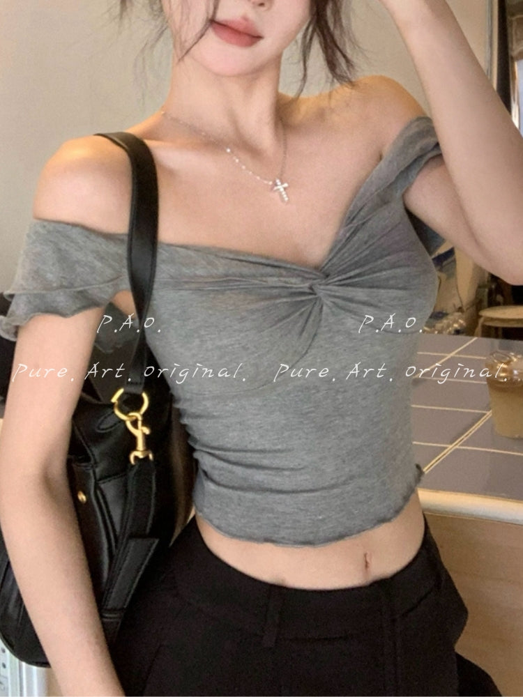 2-Way Off-Shoulder Twist Crop Top