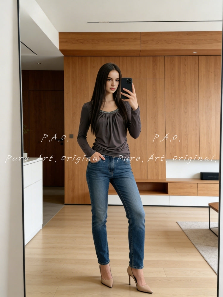 ÉVÉLINE RUCHED TOP