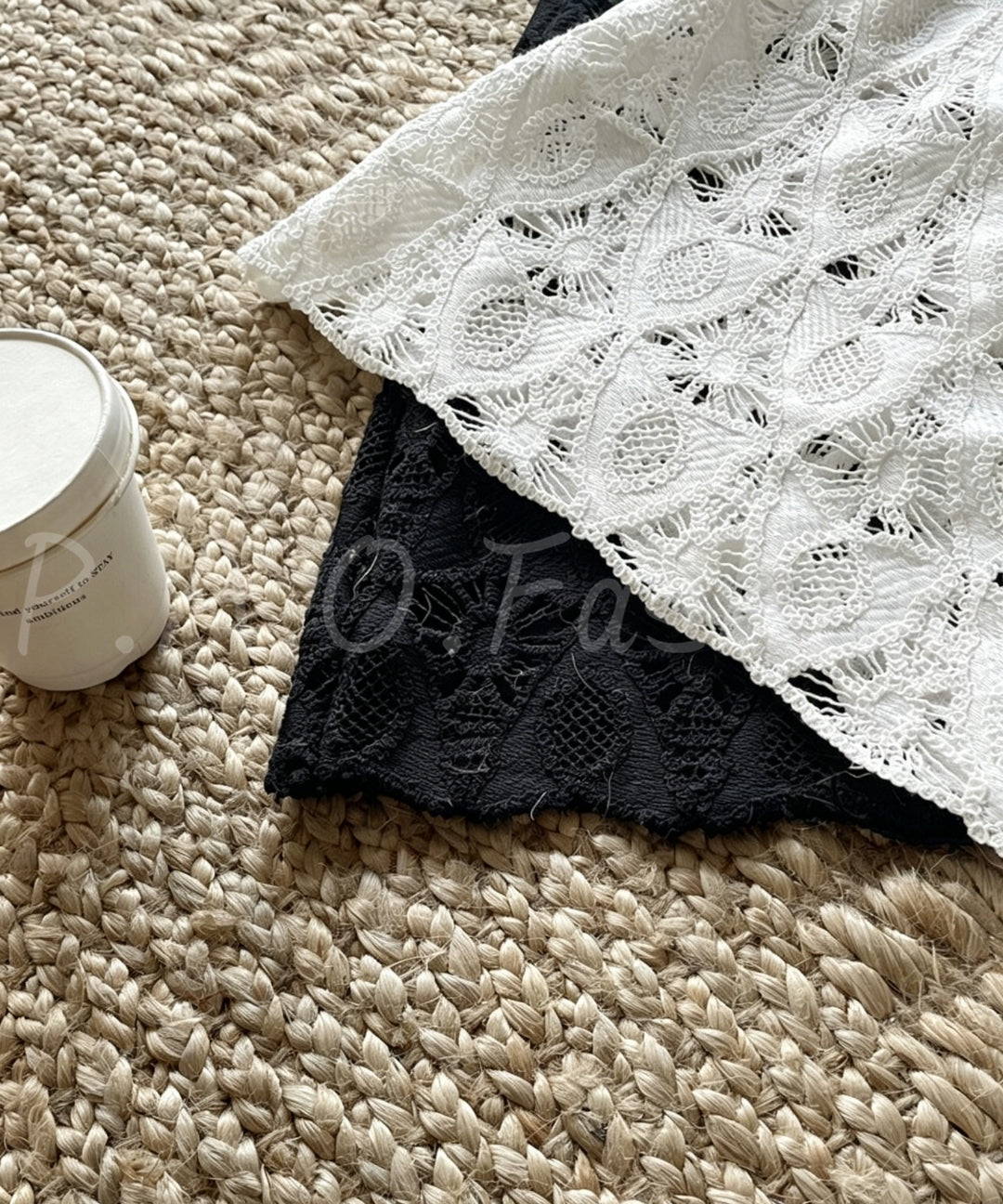 Cutwork Embroidered Lace High-Waisted Midi Skirtt[Available Now]