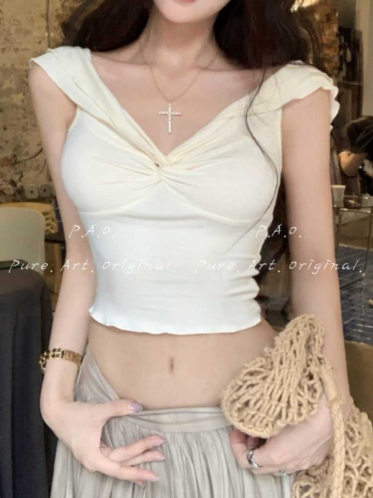 2-Way Off-Shoulder Twist Crop Top