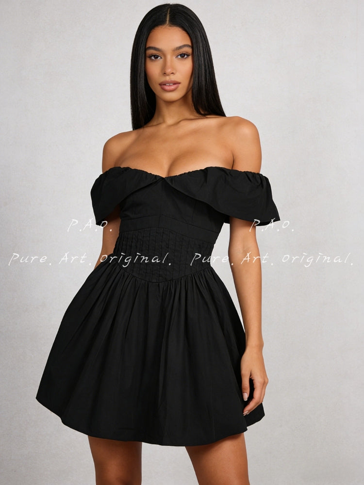 Hourglass Puff Mini Dress