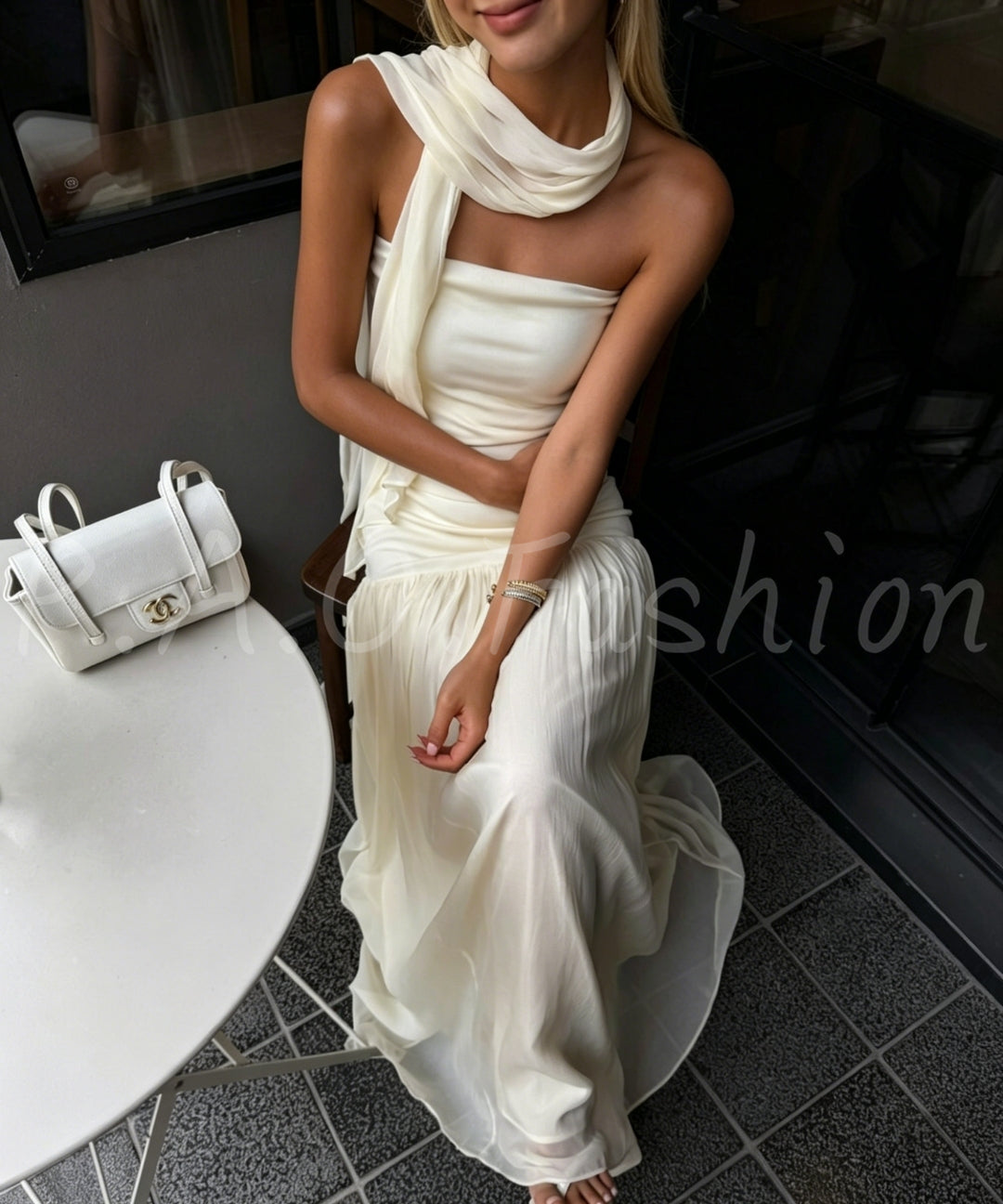 Ethereal Chiffon Bandeau Skirt Set