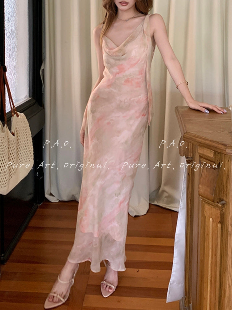 ELARA CHIFFON PRINT MERMAID MAXI DRESS