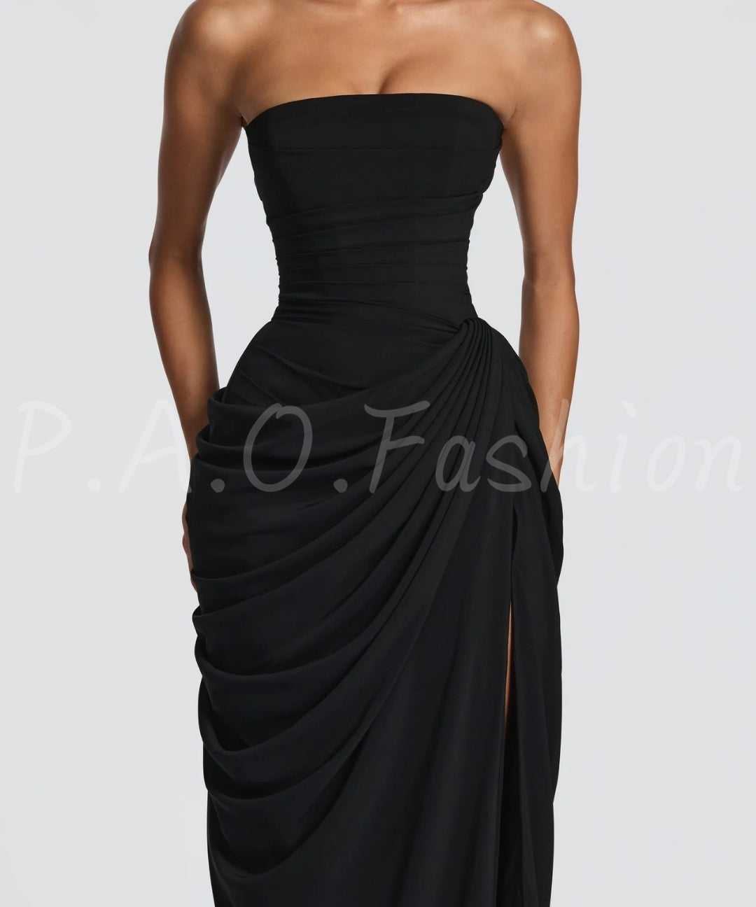 Strapless Corset Slit Evening Gown[Available Now]