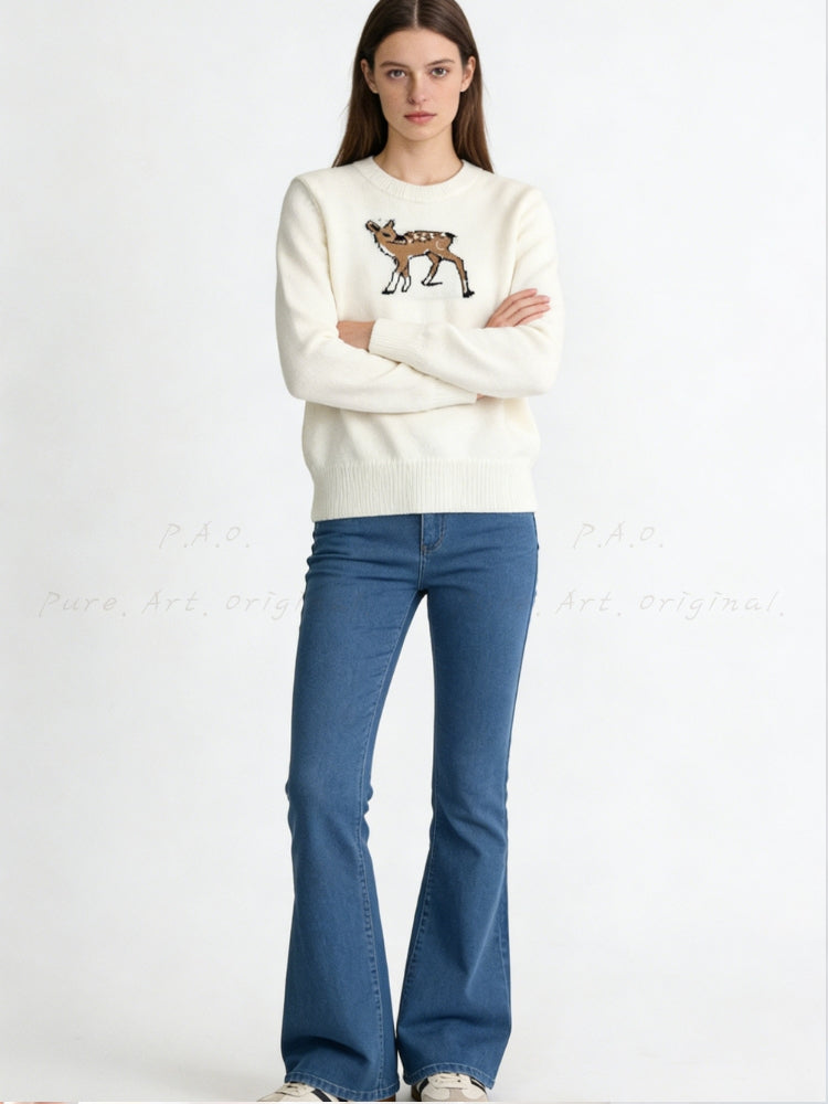 Wool-Blend Sweet Cable Knit Hooded Sweater