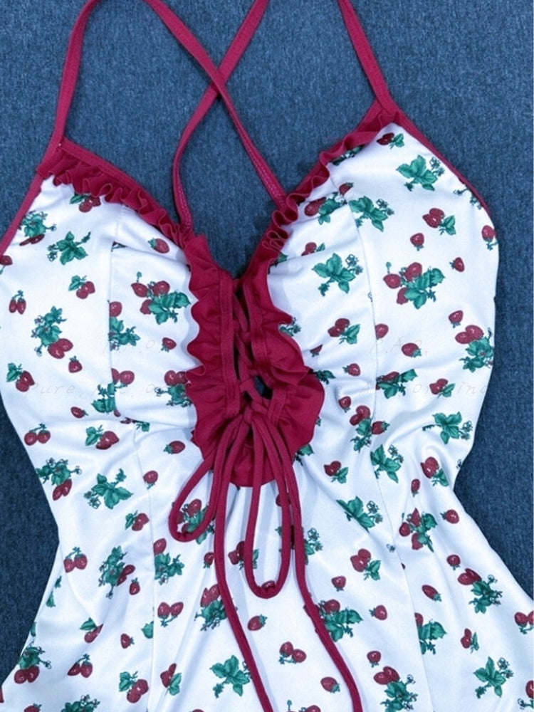 French-Inspired Triangle One-Piece Swimsuit