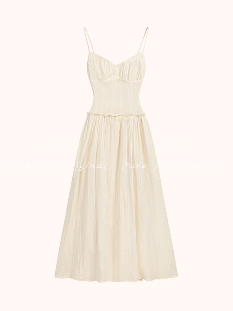 French Corset Waist Maxi Dress
