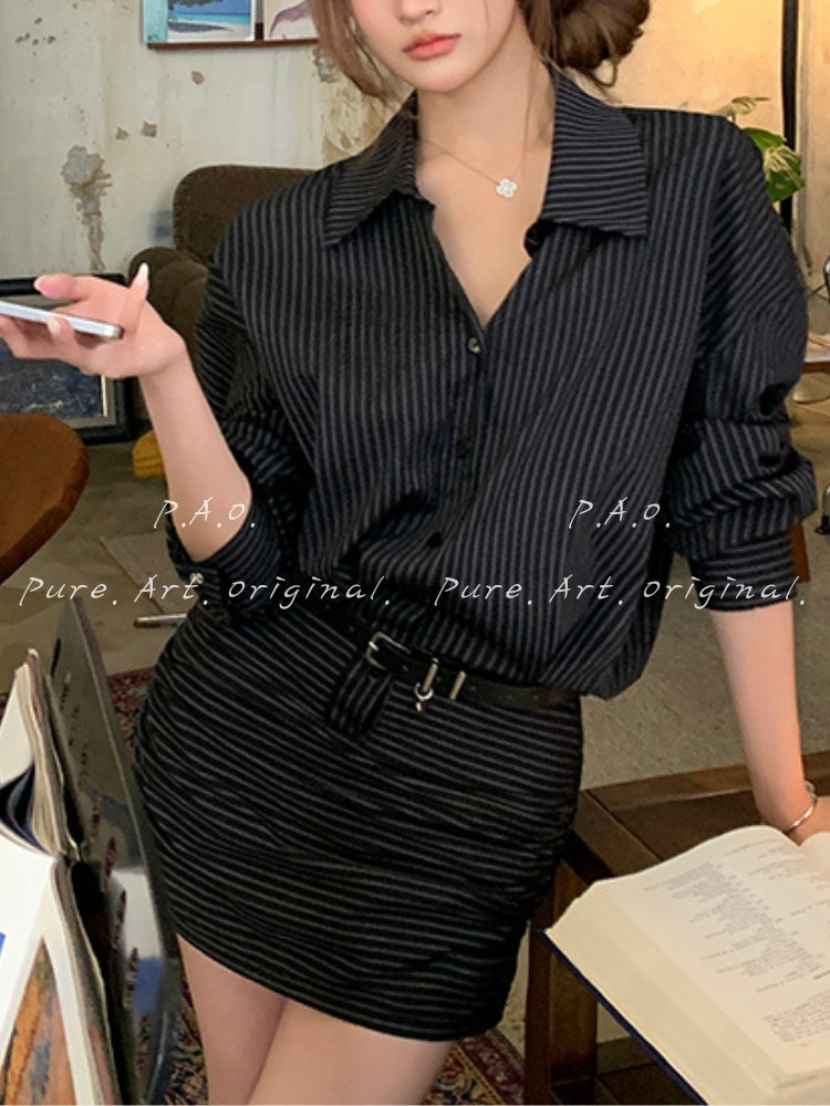 OBSIDIAN STRIPE DRESS