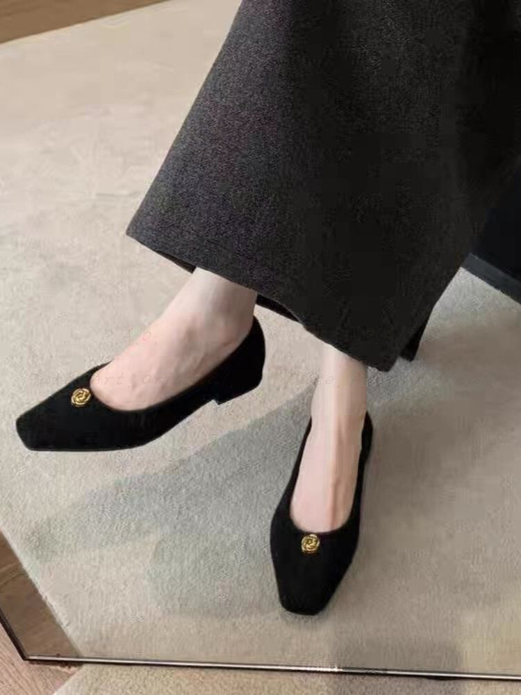 French-Style Mid-Heel Mary Jane Shoes