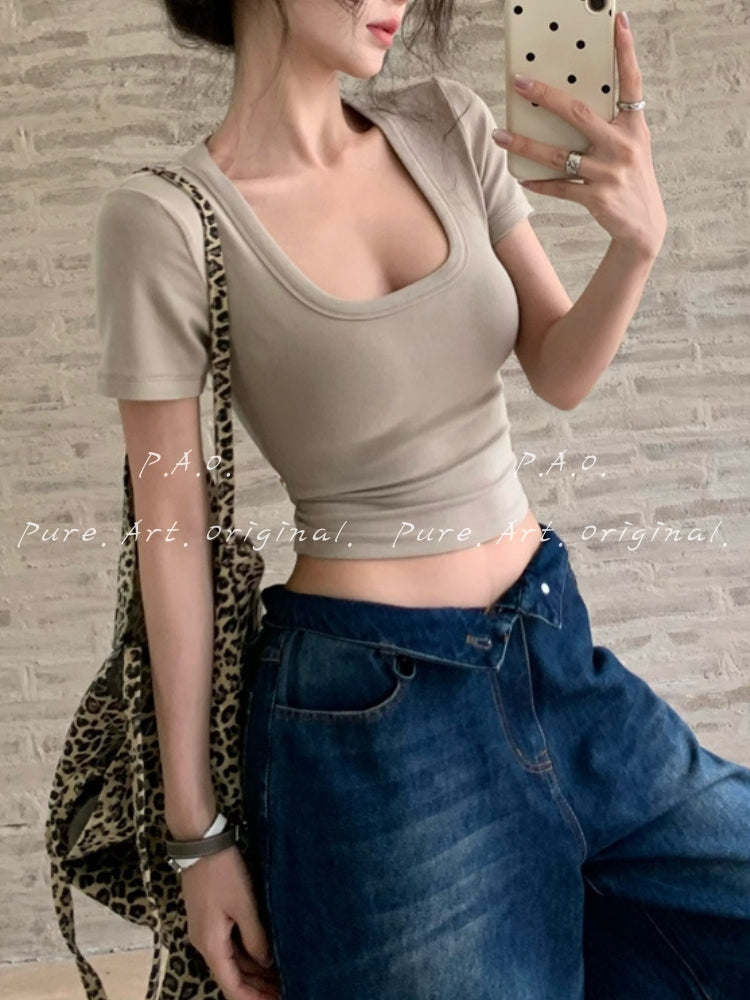Sculpt Fit U-Neck Crop Tee