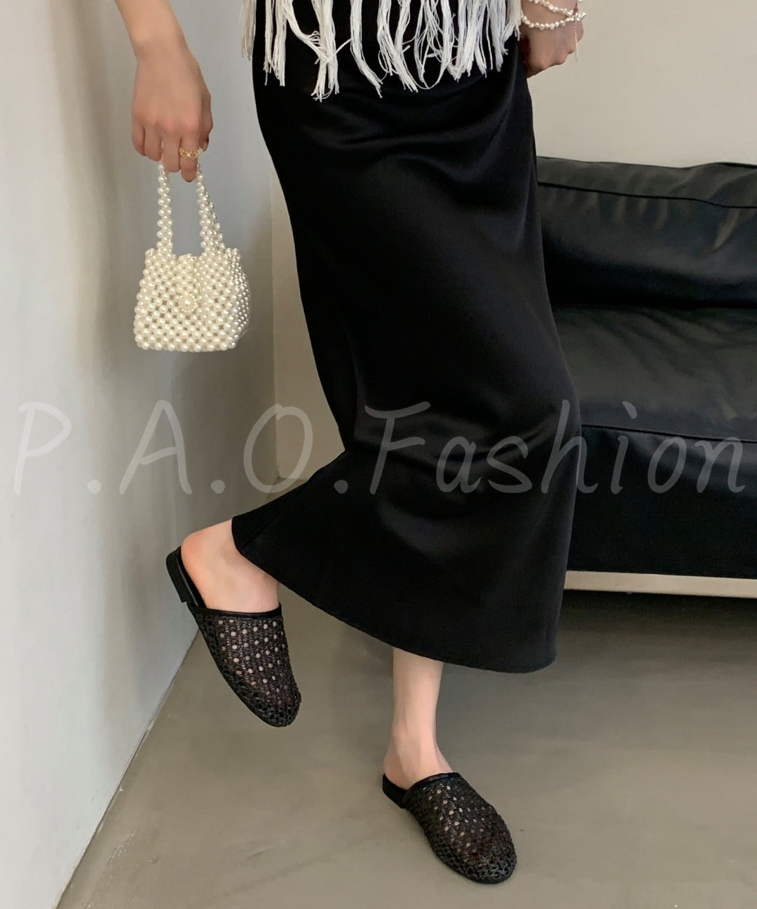 Boho Woven Cutout Mules