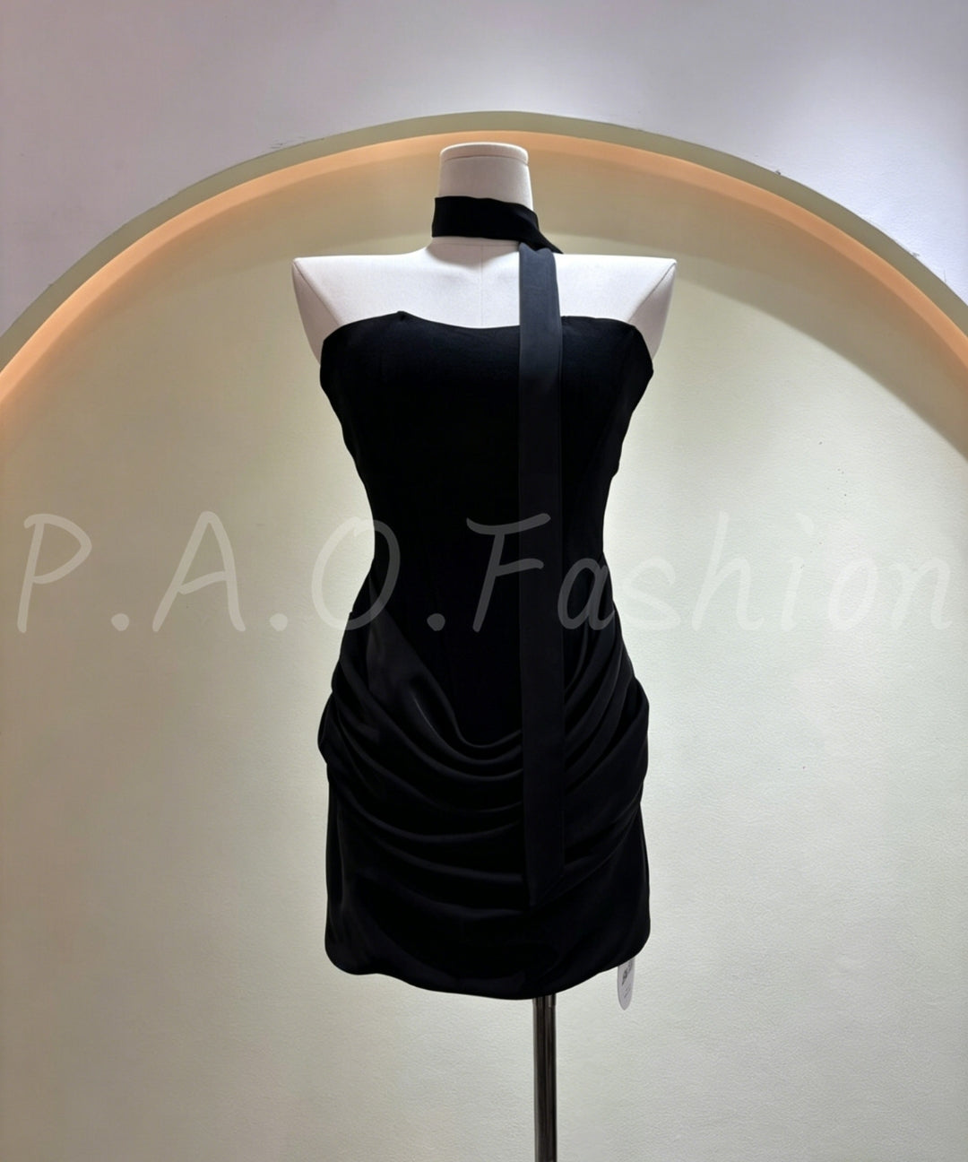 Satin Halter Bandeau Dress[Available Now]