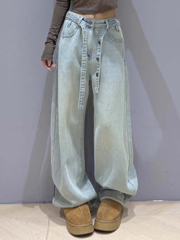 Loose Washed Denim Pants