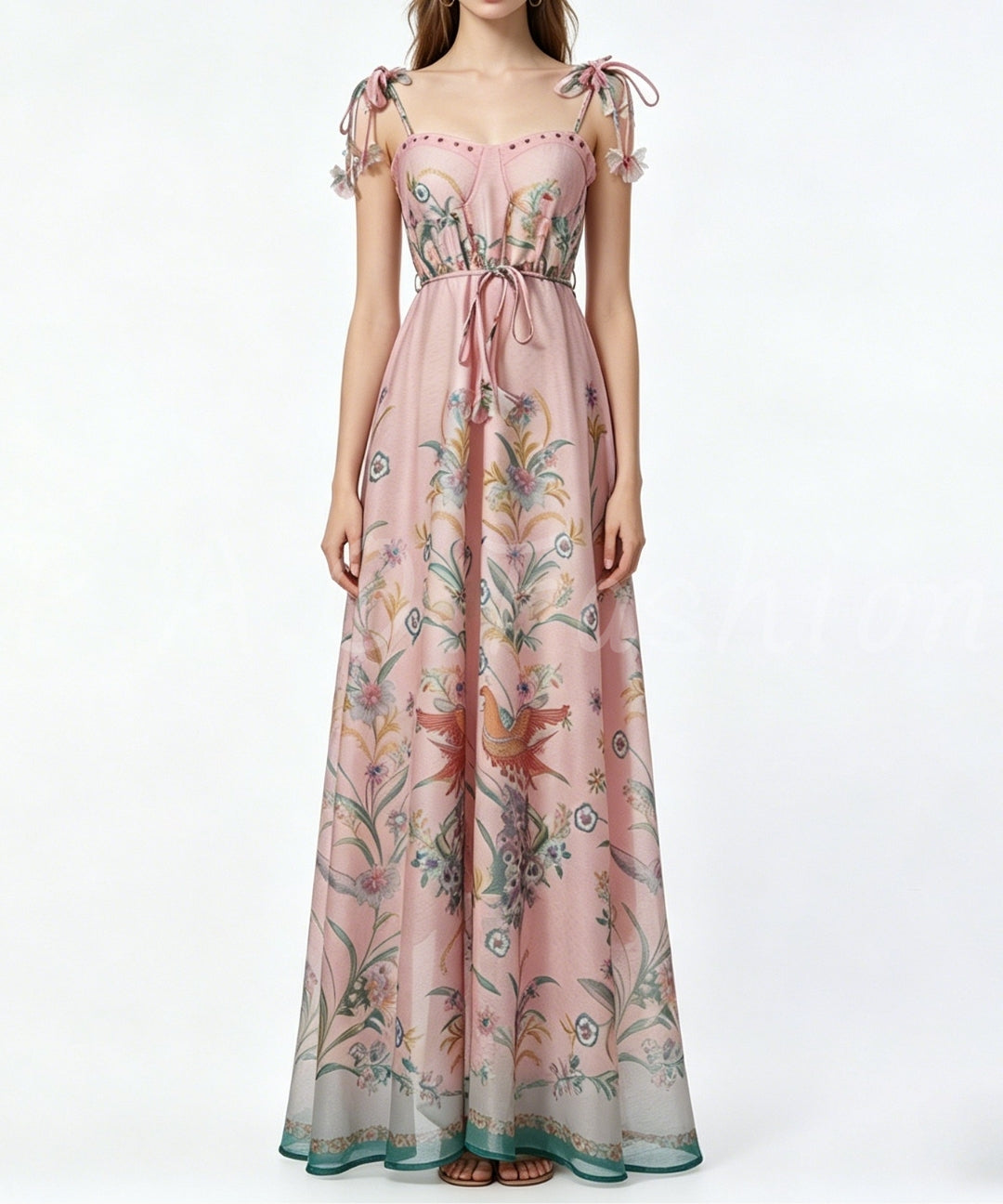 Floral Print Strap Maxi Dress[Available Now]