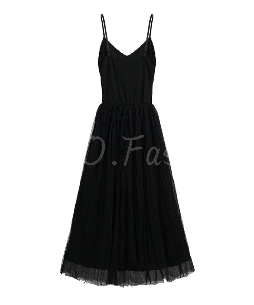 Ribbed Tulle Maxi Dress