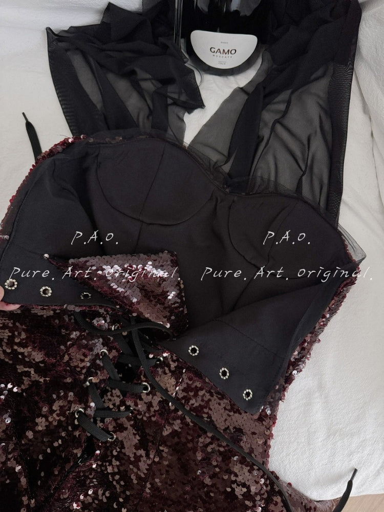 CRIMSON GLIMMER DRESS