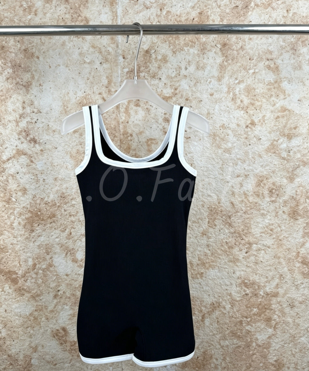 Contrast Trim Athletic Romper[Available Now]