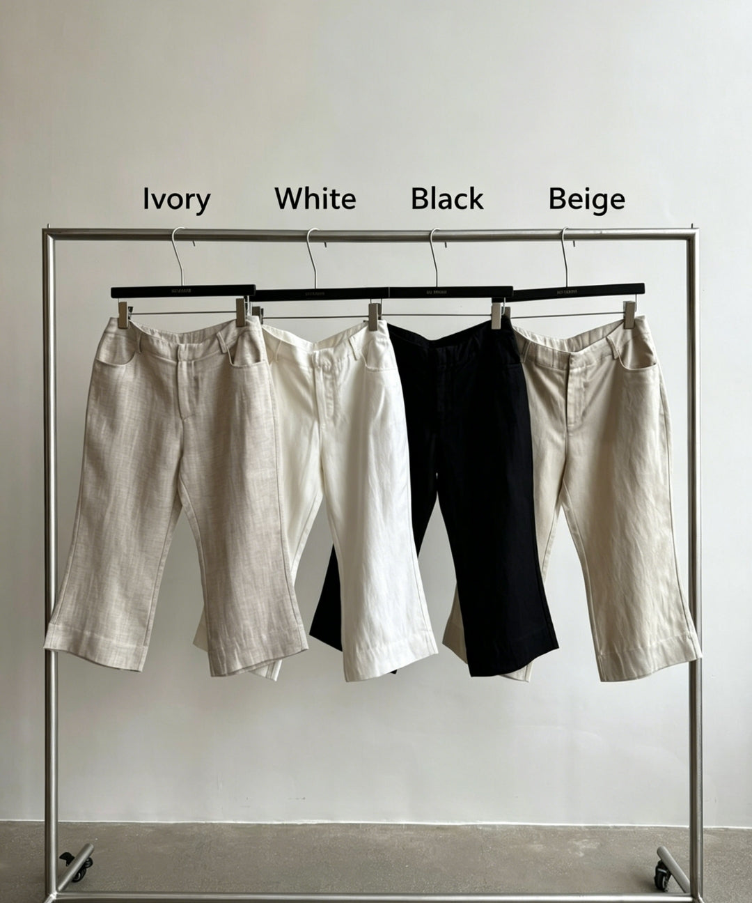 Lyocell Linen Blend Cropped Straight-Leg Pants