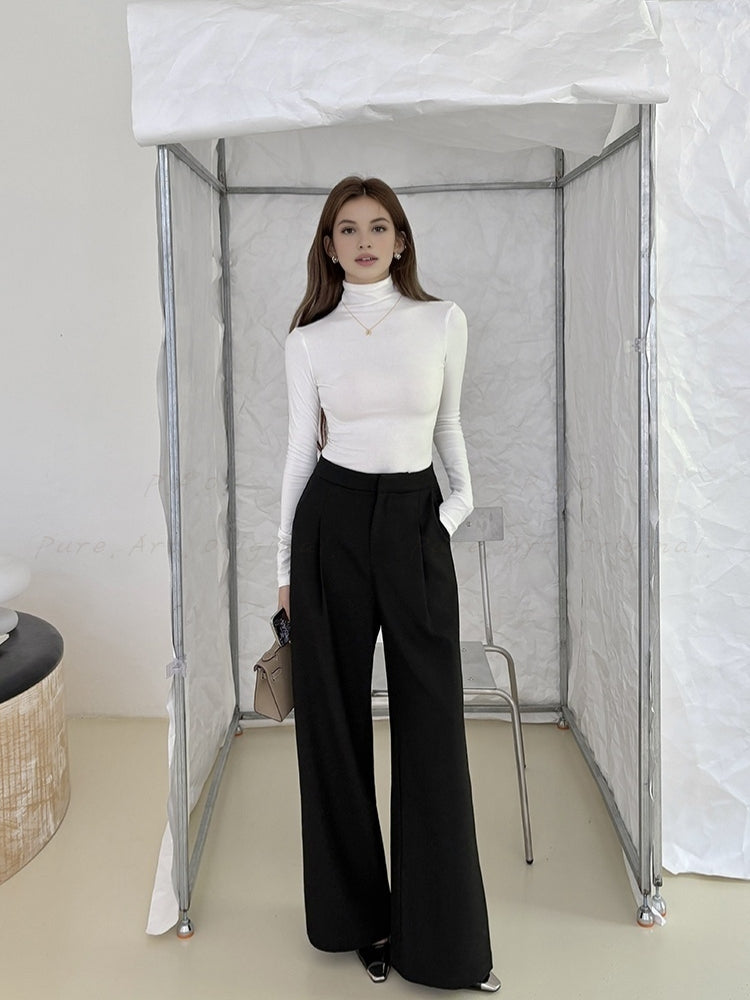 Fitted Mock Neck Long Sleeve Base Layer Top