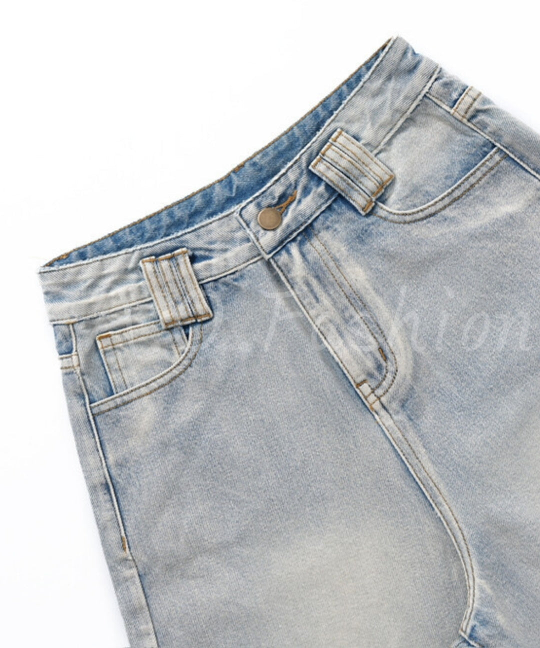 Vintage Washed Wide-Leg Denim Bermuda Shorts[Available Now]