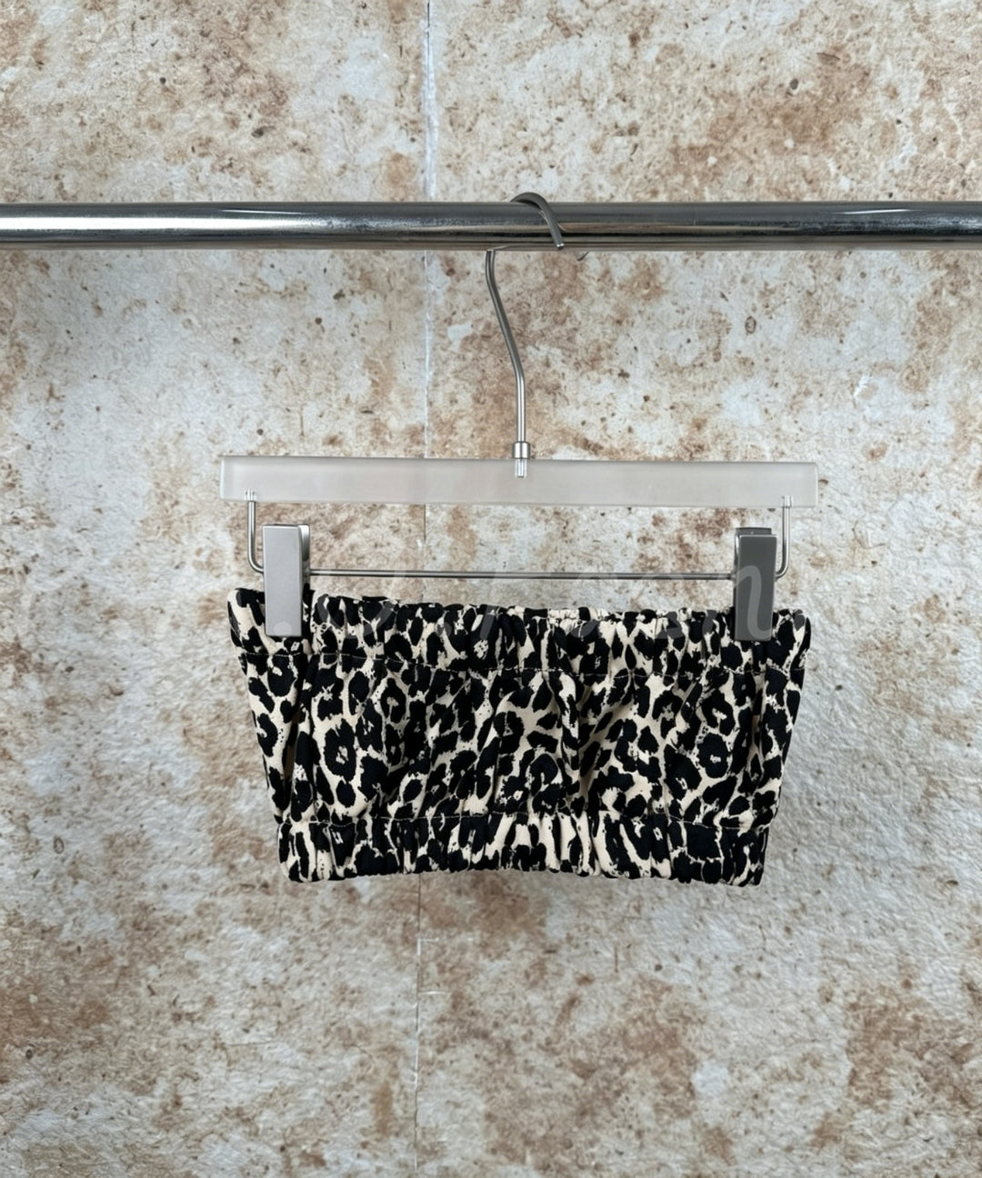 Leopard Print Bandeau Top & Wide-Leg Pants Set[Available Now]