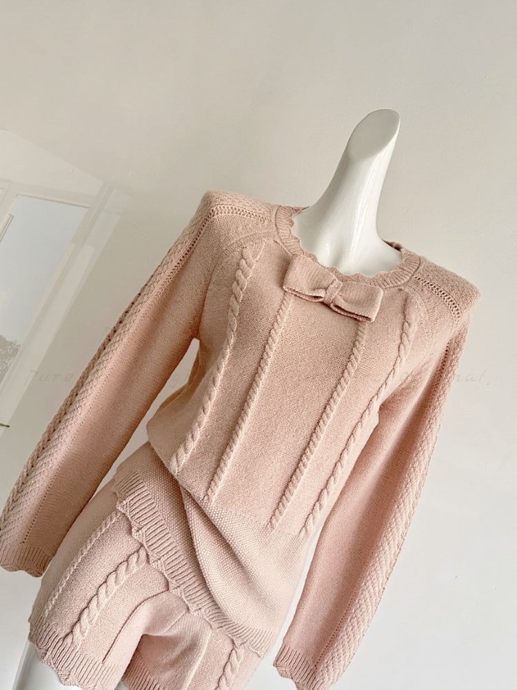 Sweet Blossom – Bow Knit Set